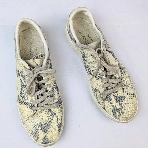 COLE HAAN Grandpro Tennis Skane Skin Python Print Lace Up Sneakers W14594 8.5B - Picture 4 of 12